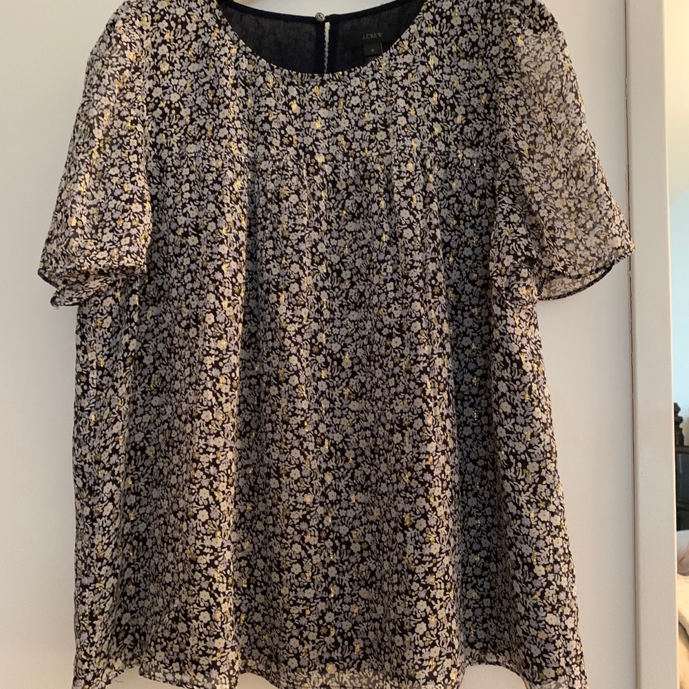 J Crew Floral Silk Top